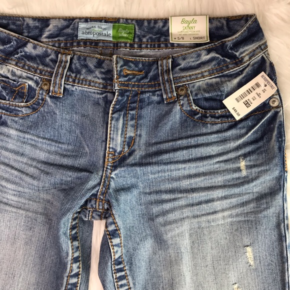 NWT Aeropostale Distressed Bayla Skinny Jeans 5/6 - Picture 3 of 7
